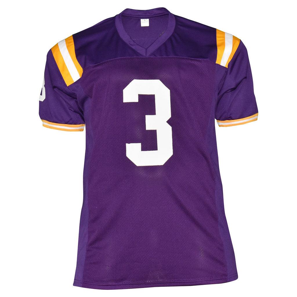 Autographed Odell Beckham Jr. LSU Louisiana State Tigers (Purple #3) Custom Jersey - Beckett-Powers Sports Memorabilia