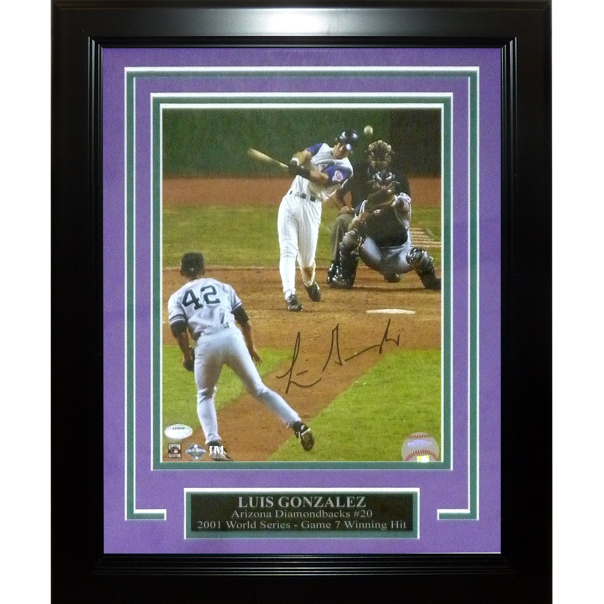 Autographed Luis Gonzalez Arizona Diamondbacks Deluxe Framed 8x10 Photo - JSA-Powers Sports Memorabilia