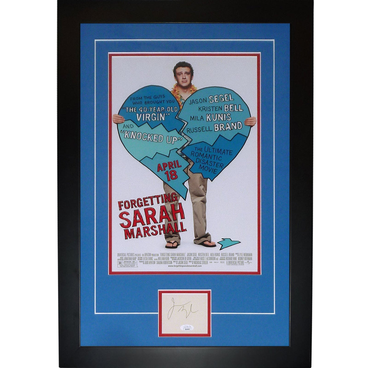 Forgetting Sarah Marshall 11x17 Movie Poster Deluxe Framed with Jason Segal Autograph - JSA | Collectible Memorabilia-Powers Sports Memorabilia