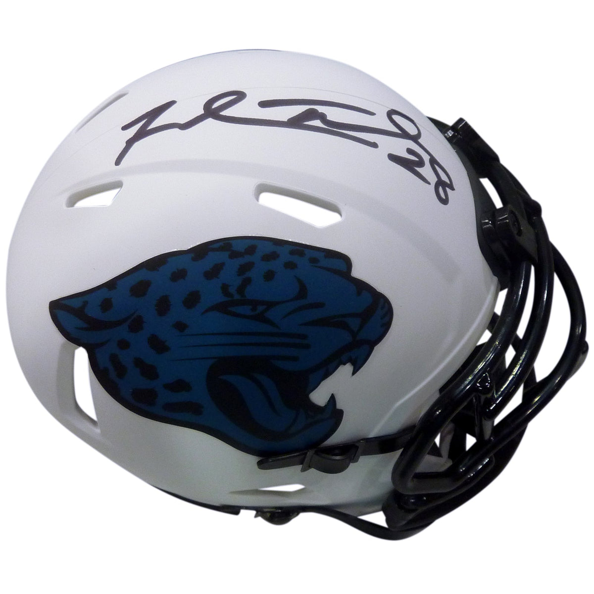 Autographed Fred Taylor Jacksonville Jaguars (LUNAR Alternate) Mini Helmet-Powers Sports Memorabilia