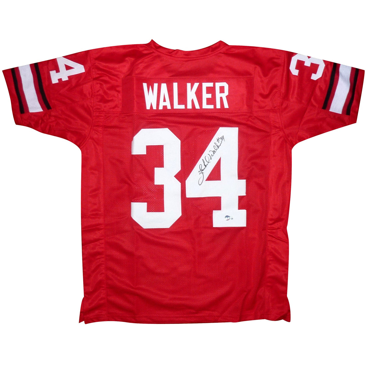 Autographed Herschel Walker Georgia Bulldogs (Red #34) Custom Jersey - Beckett-Powers Sports Memorabilia