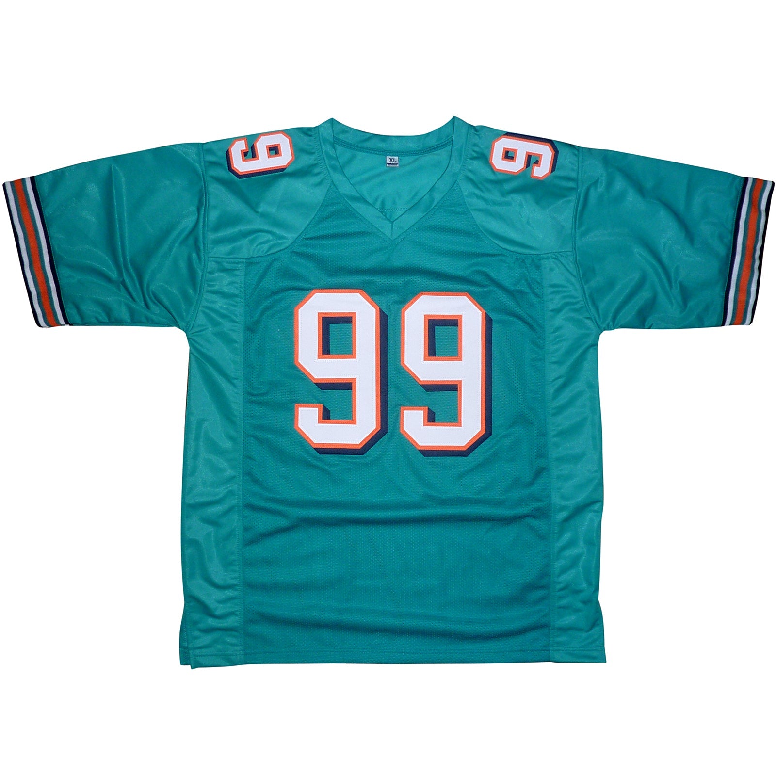 Autographed Jason Taylor Miami (Teal #99) Custom Jersey w/ "HOF 17" - JSA-Powers Sports Memorabilia
