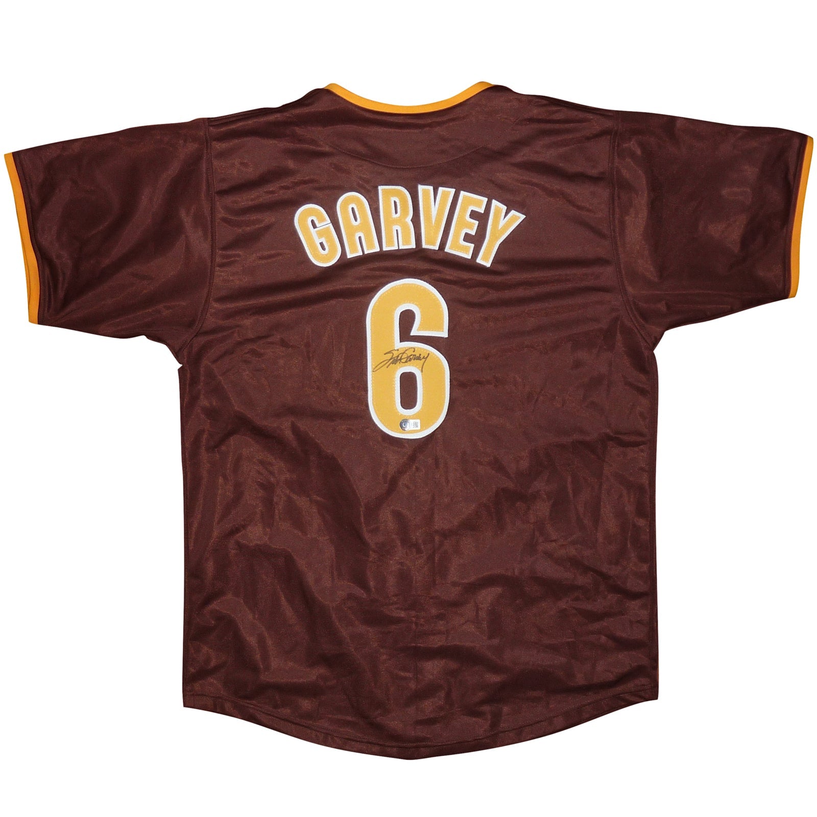 Autographed Steve Garvey San Diego (Brown #6) Custom Baseball Jersey - Beckett-Powers Sports Memorabilia