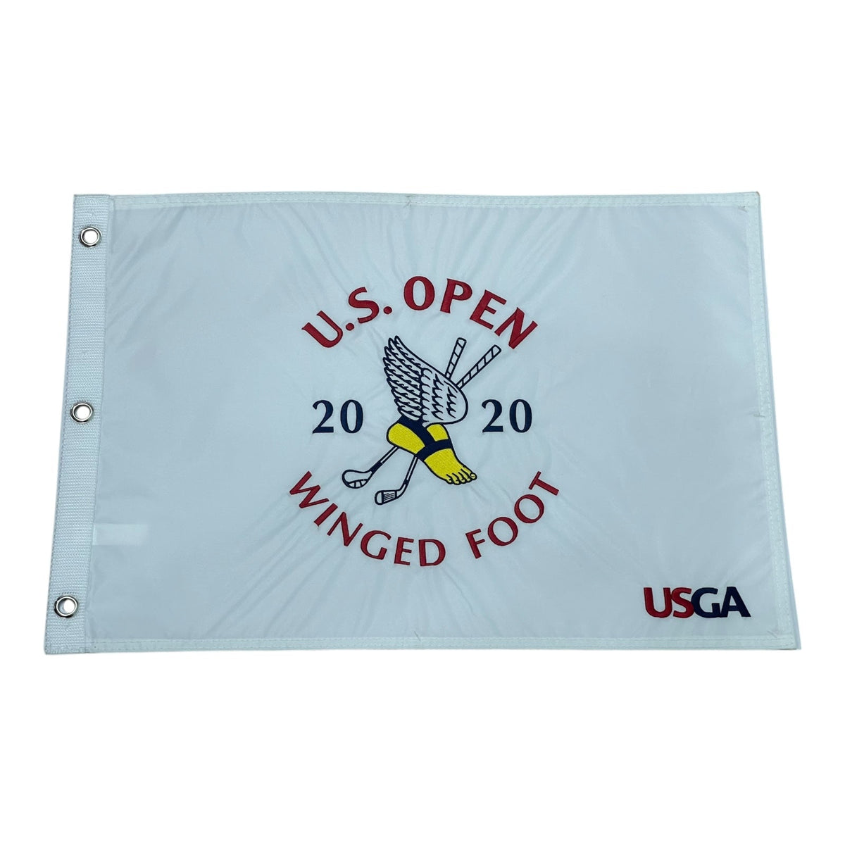 Unsigned 2020 U.S. Open Winged Foot (White Embroidered) Golf Pin Flag - Bryson DeChambeau Champion-Powers Sports Memorabilia