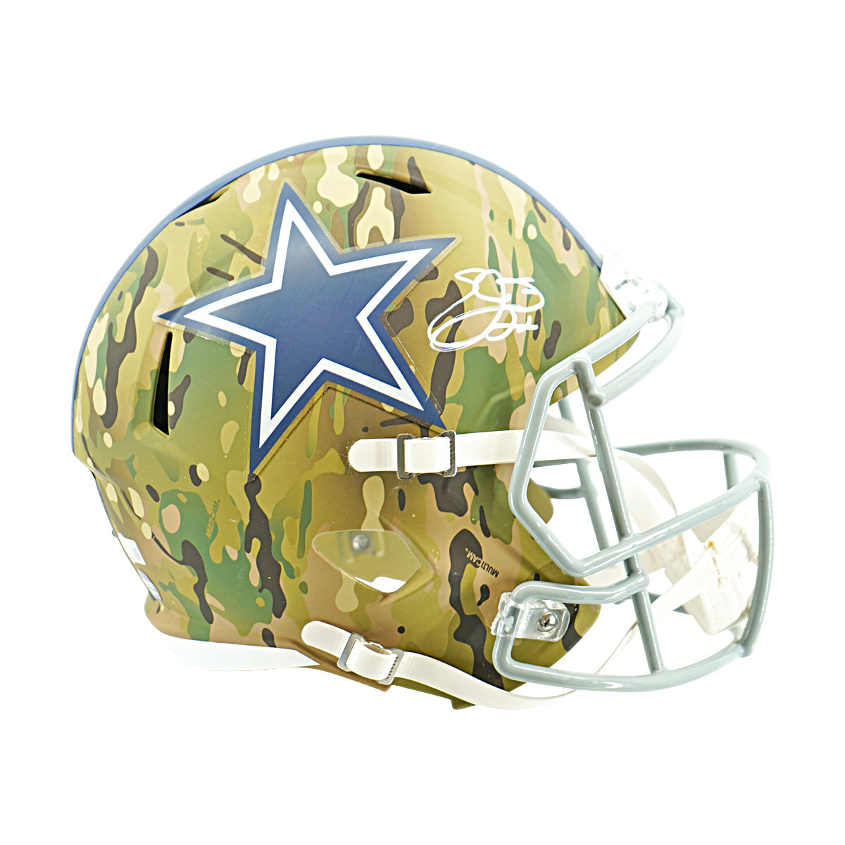 Drew Pearson Dallas Cowboys Signed F/S Camo Speed Replica Helmet Beckett Holo-Powers Sports Memorabilia