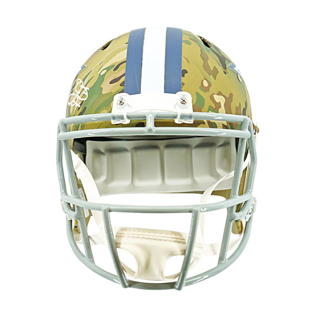 Drew Pearson Dallas Cowboys Signed F/S Camo Speed Replica Helmet Beckett Holo-Powers Sports Memorabilia