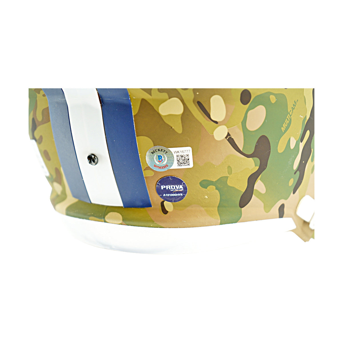 Drew Pearson Dallas Cowboys Signed F/S Camo Speed Replica Helmet Beckett Holo-Powers Sports Memorabilia