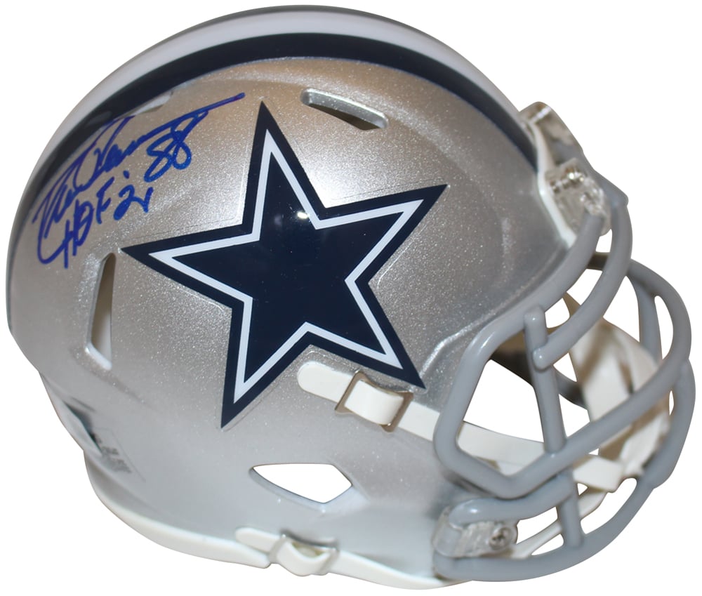 Drew Pearson Signed Dallas Cowboys Speed Mini Helmet HOF – Beckett Authenticated-Powers Sports Memorabilia