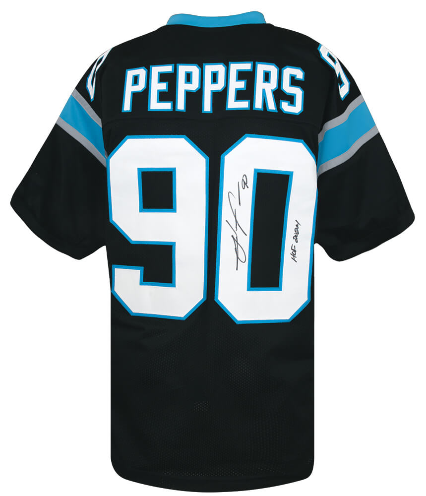 Julius Peppers Autographed Black Custom Football Jersey with HOF 2024-Powers Sports Memorabilia
