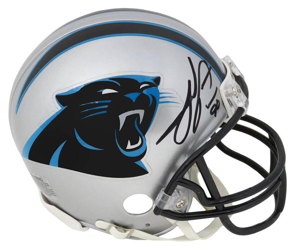 Julius Peppers Autographed Carolina Panthers Riddell Mini Helmet-Powers Sports Memorabilia