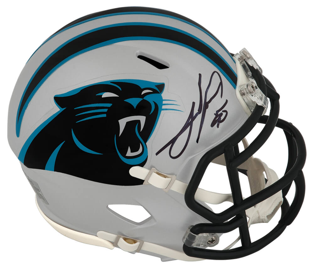 Julius Peppers Carolina Panthers Autographed Riddell Speed Mini Helmet-Powers Sports Memorabilia