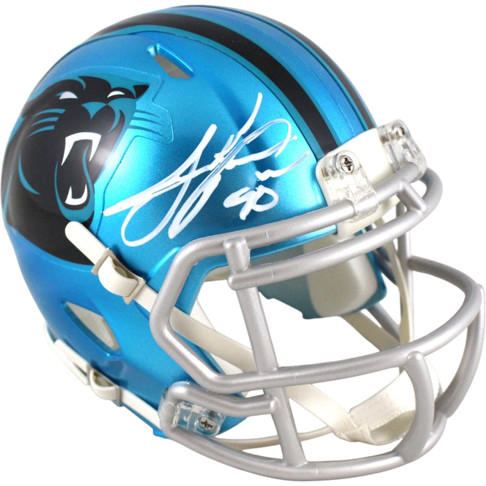 Julius Peppers Signed Carolina Panthers Flash Mini Helmet Beckett WIT-Powers Sports Memorabilia