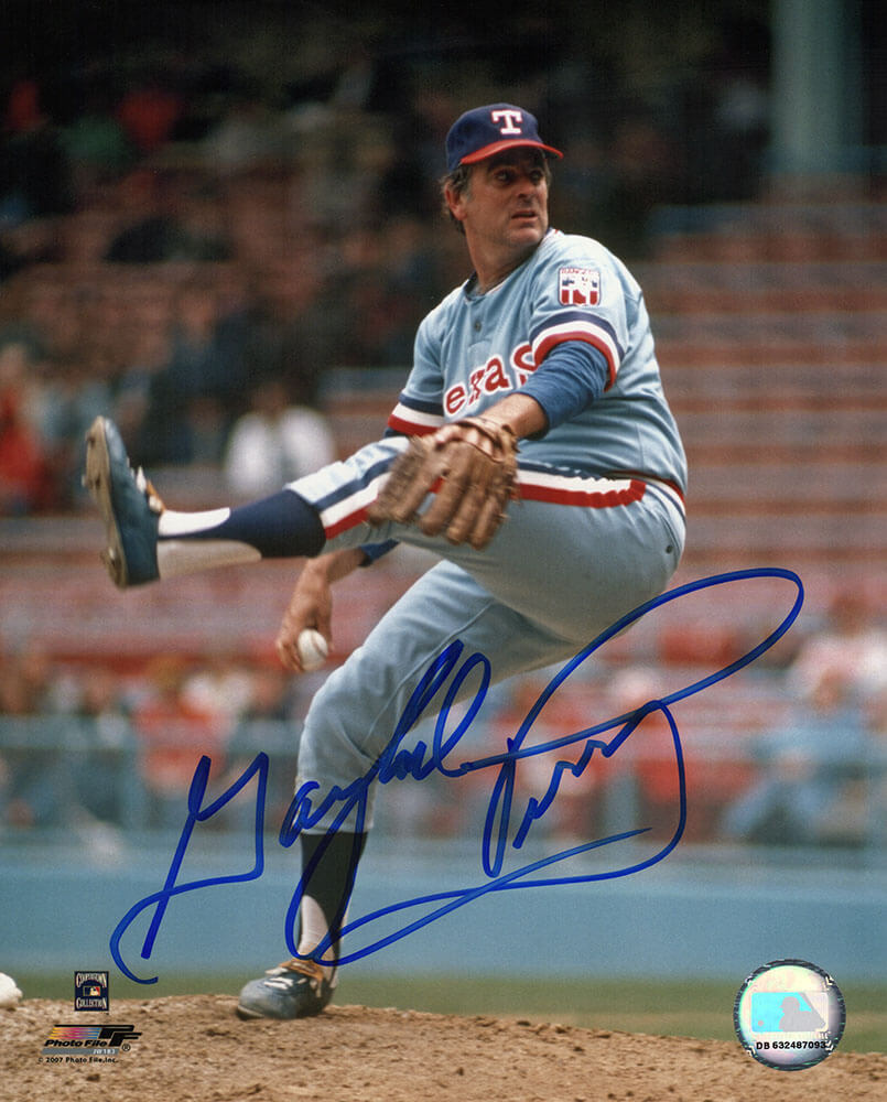 Gaylord Perry Autographed Texas Rangers Pitching 8x10 Photo-Powers Sports Memorabilia
