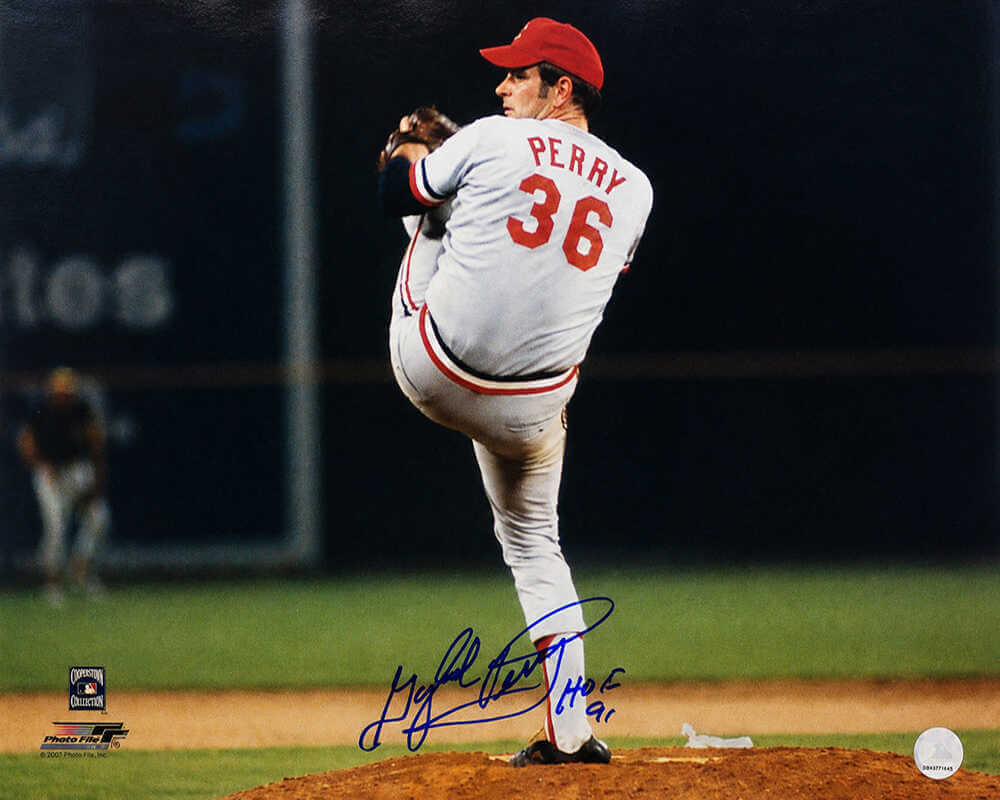 Gaylord Perry Autographed Cleveland Indians Wind Up Pitching Action 16x20 Photo with HOF'91-Powers Sports Memorabilia