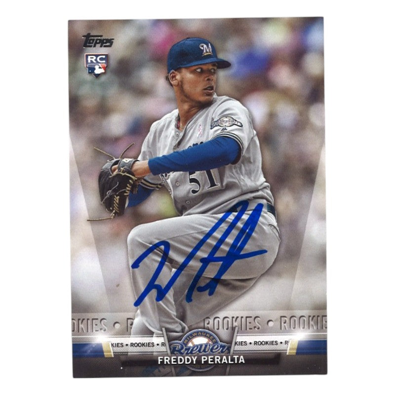 Freddy Peralta Milwaukee Brewers Signed 2018 Topps Update Salute RC #S-36 Card-Powers Sports Memorabilia