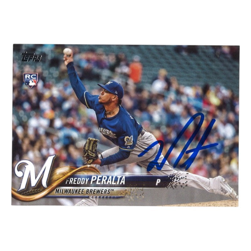 Freddy Peralta Milwaukee Brewers Signed 2018 Topps Update RC #US39 Card-Powers Sports Memorabilia