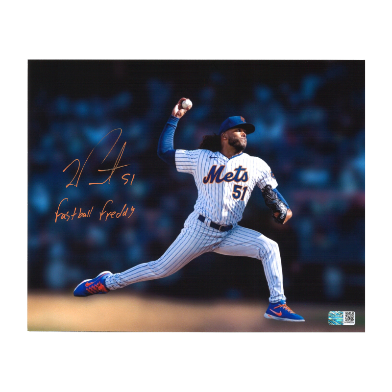 Freddy Peralta New York Mets Signed Inscribed 8x10 Photo-Powers Sports Memorabilia