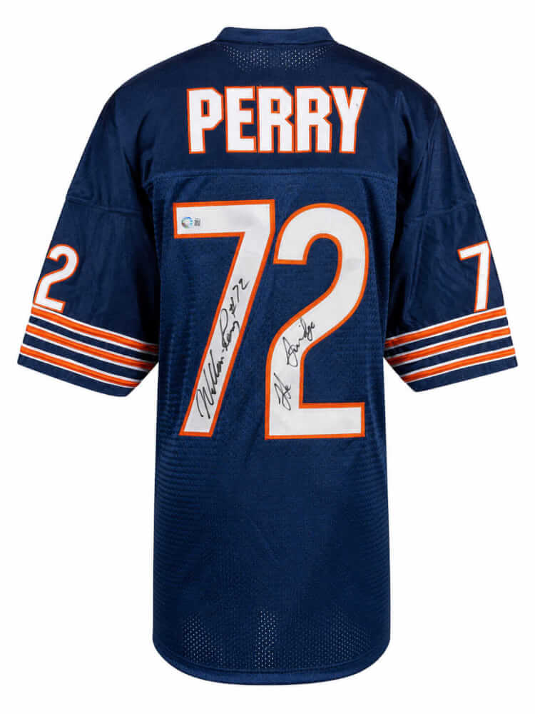 William Perry Autographed Navy Throwback Custom Football Jersey with The Fridge-Powers Sports Memorabilia