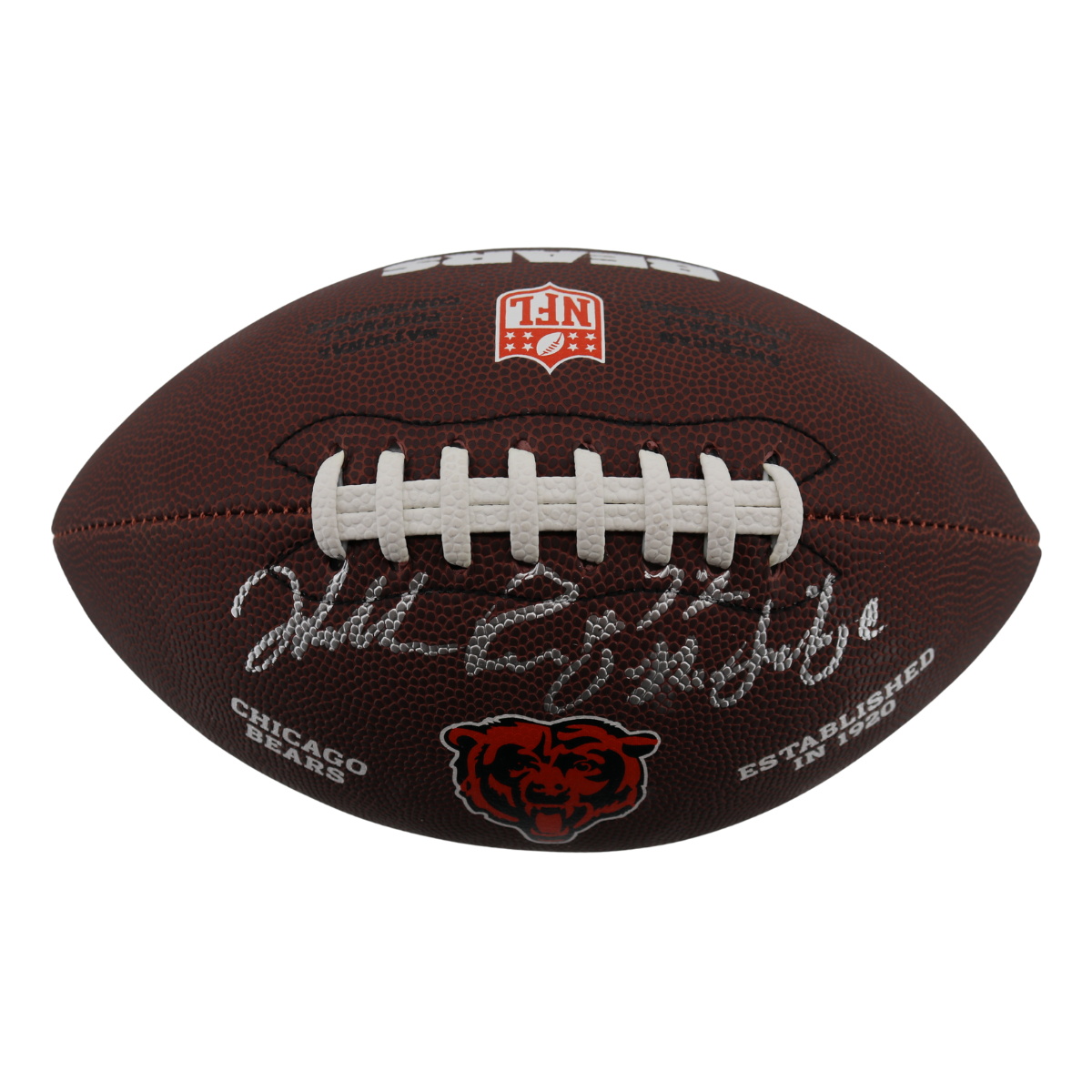 William Perry Chicago Bears Signed Inscr Wilson Replica Bears Logo Football-Powers Sports Memorabilia