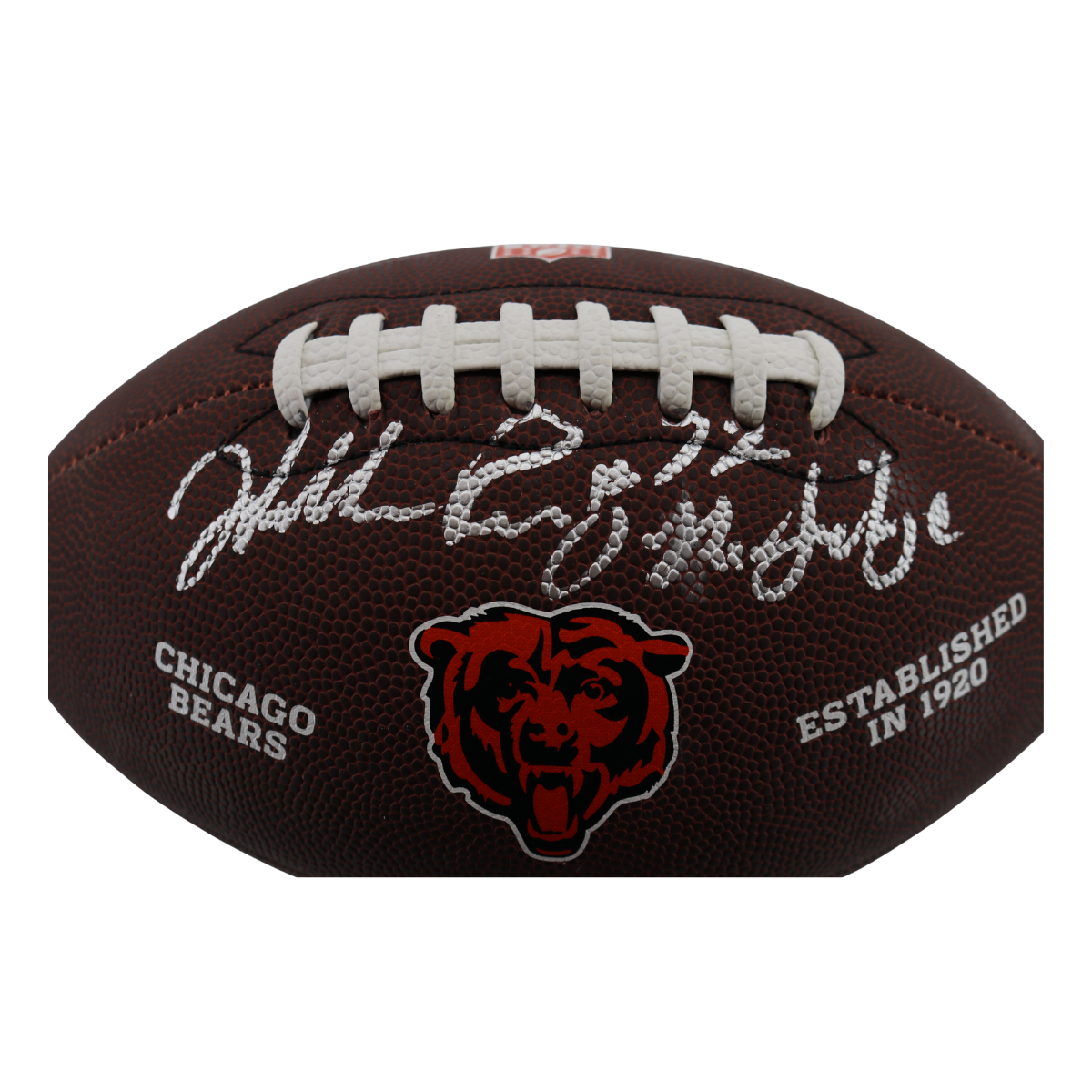 William Perry Chicago Bears Signed Inscr Wilson Replica Bears Logo Football-Powers Sports Memorabilia