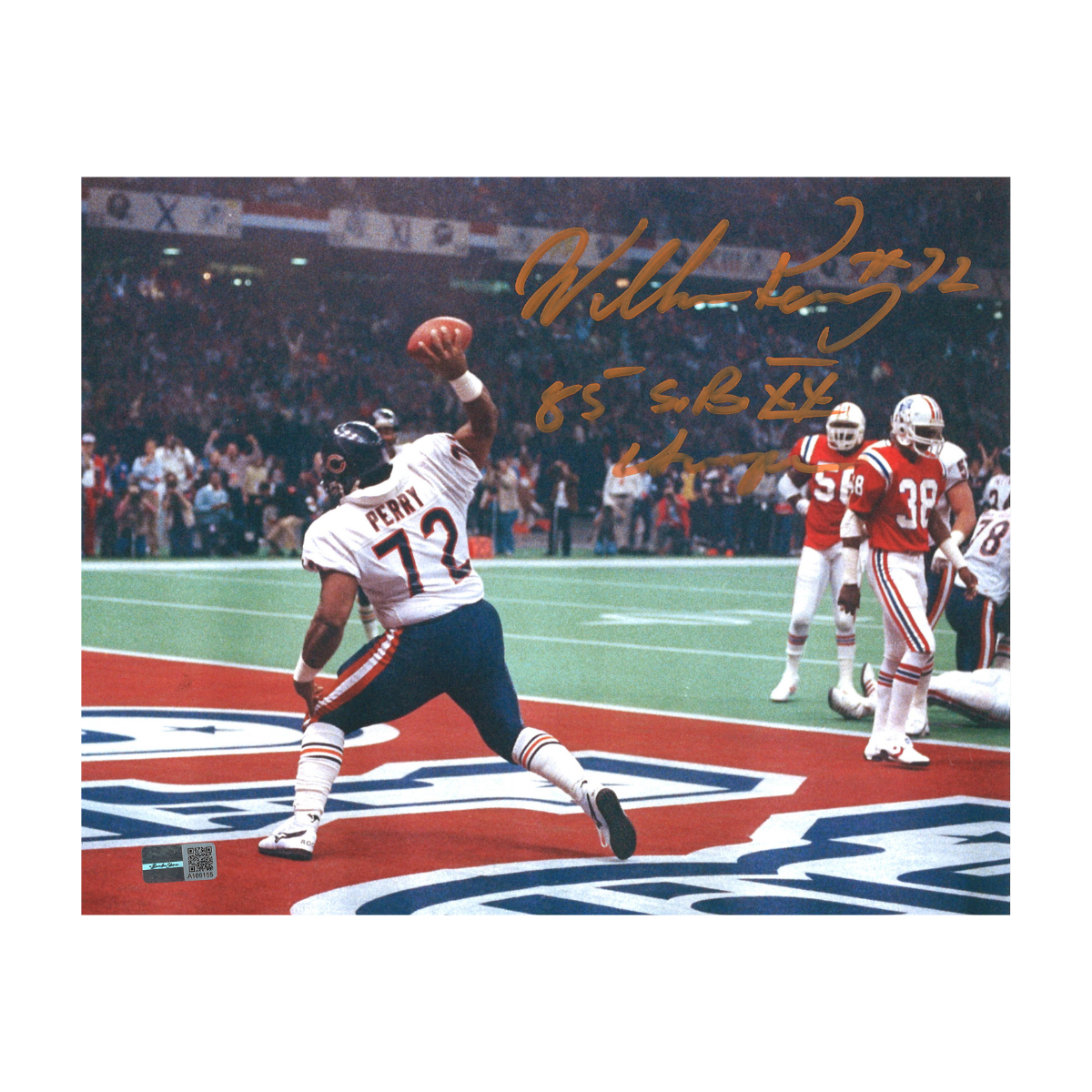 William Fridge Perry Chicago Bears Signed Inscribed 8x10 Photo Orange-Powers Sports Memorabilia