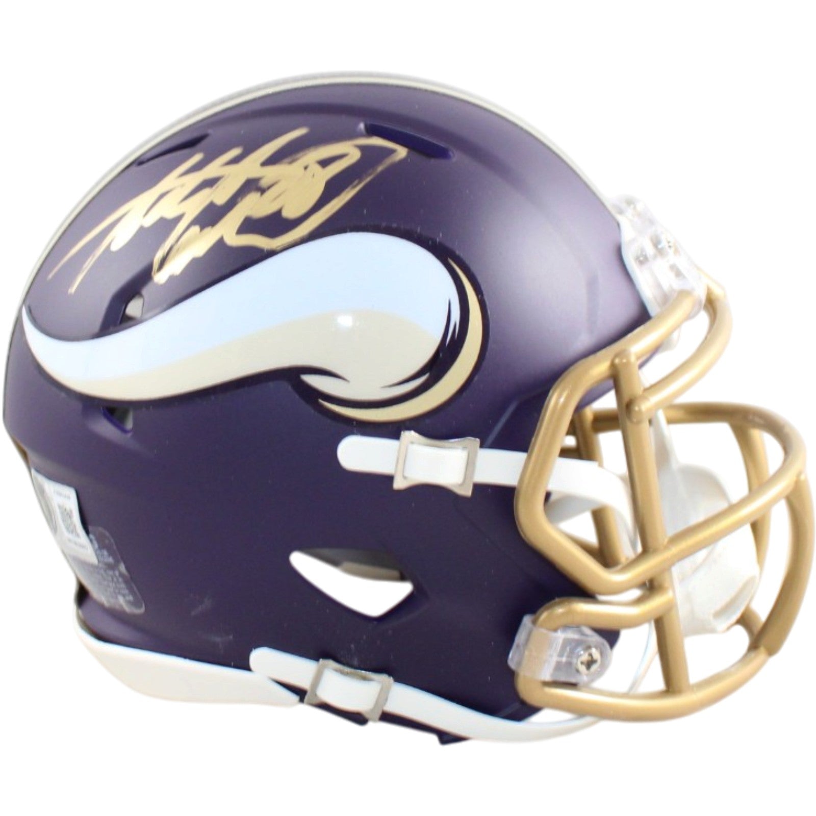 Adrian Peterson Minnesota Vikings Signed Full Size Helmet - Mini Rival Becket Witness Beckett-Powers Sports Memorabilia