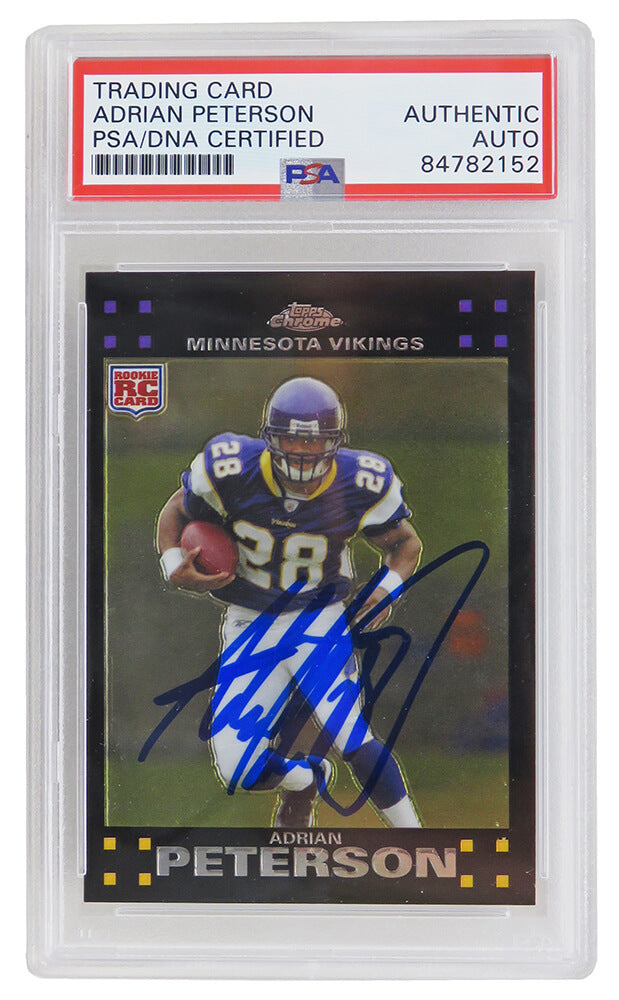 Adrian Peterson Autographed Minnesota Vikings 2007 Topps Chrome Football Rookie Card #TC181-Powers Sports Memorabilia