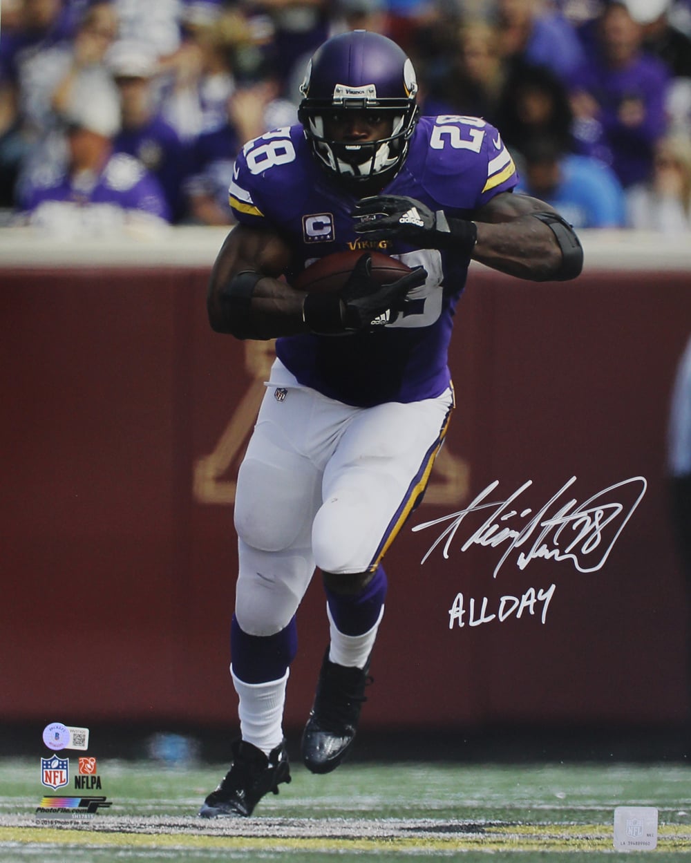 Adrian Peterson Signed Minnesota Vikings 16x20 Photo – Beckett Authenticated-Powers Sports Memorabilia