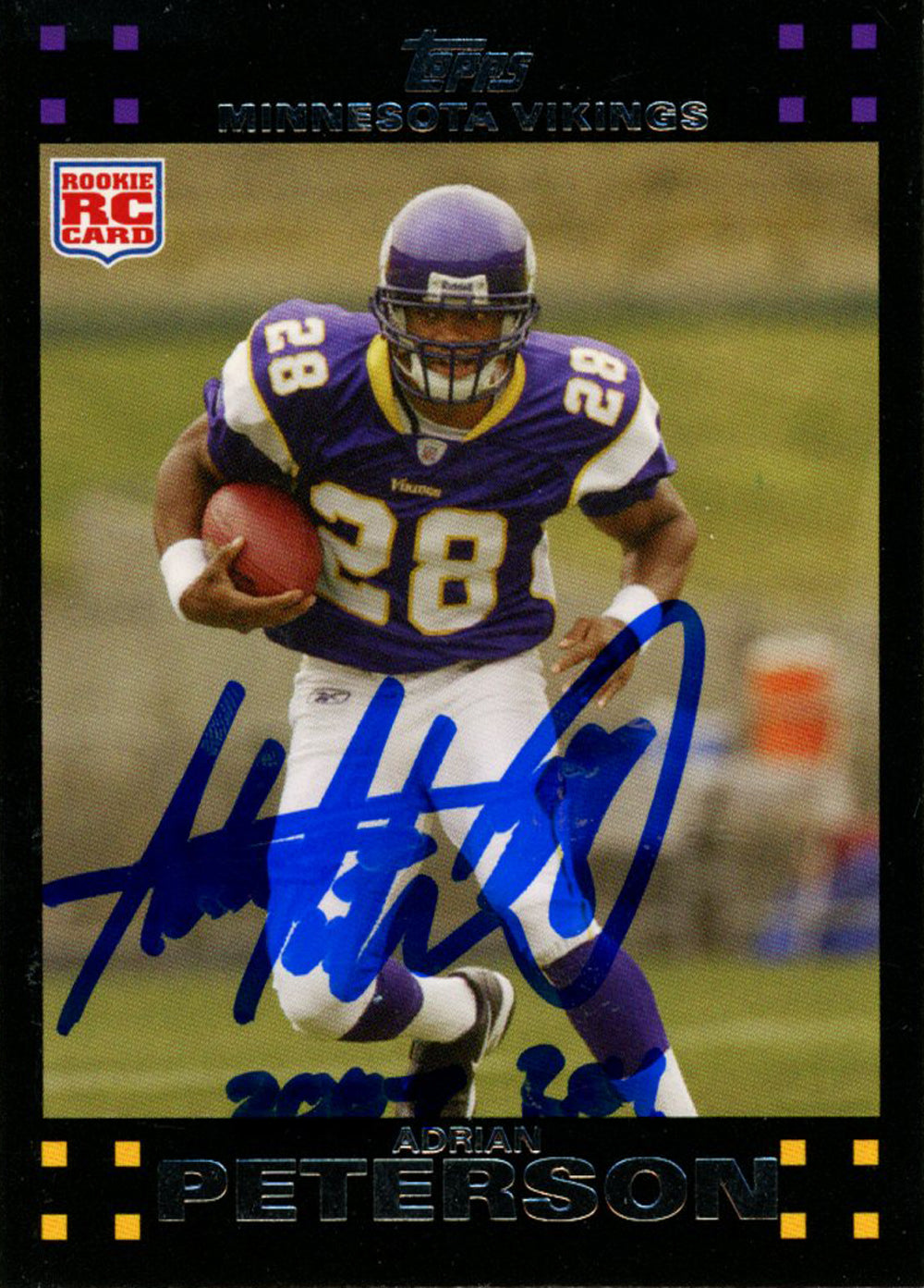 Adrian Peterson 2007 Topps #301 Trading Signed Card ROY Beckett-Powers Sports Memorabilia