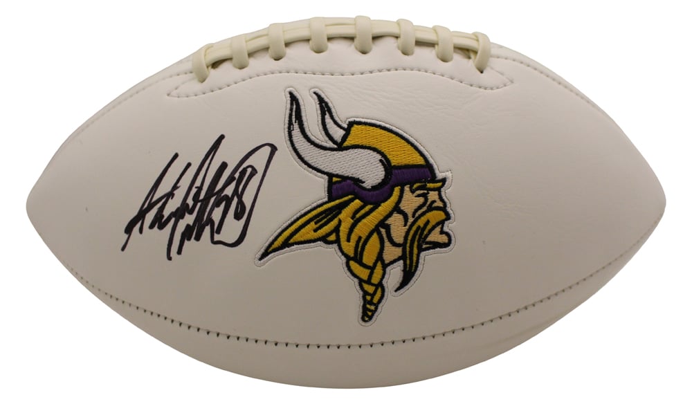 Adrian Peterson Signed Minnesota Vikings Logo Football – Beckett Authenticated-Powers Sports Memorabilia