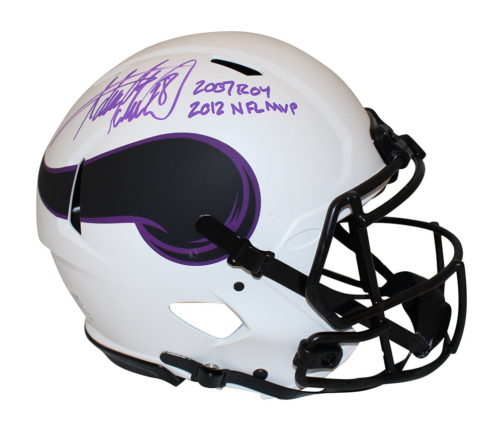 Adrian Peterson Signed Vikings Authentic Lunar Helmet ROY MVP – Beckett Authenticated-Powers Sports Memorabilia