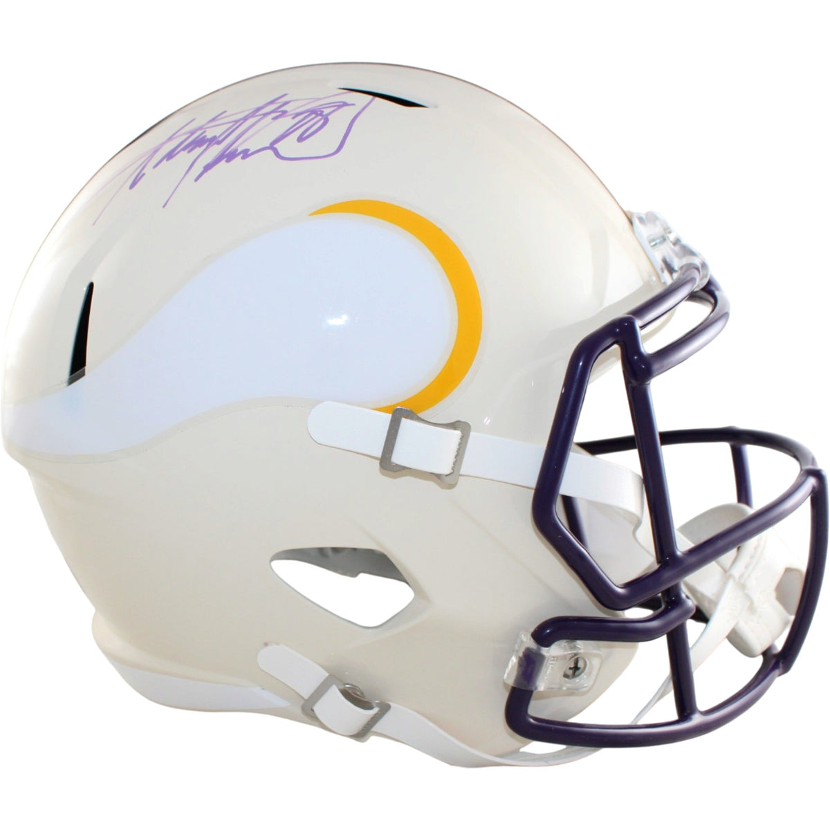 Adrian Peterson Minnesota Vikings Signed Mini Helmet - F/S Replica Retro Becket W Beckett-Powers Sports Memorabilia