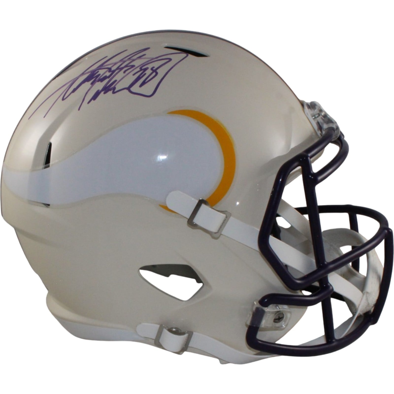 Adrian Peterson Signed Minnesota Vikings Full-Size Retro Helmet Beckett WIT-Powers Sports Memorabilia
