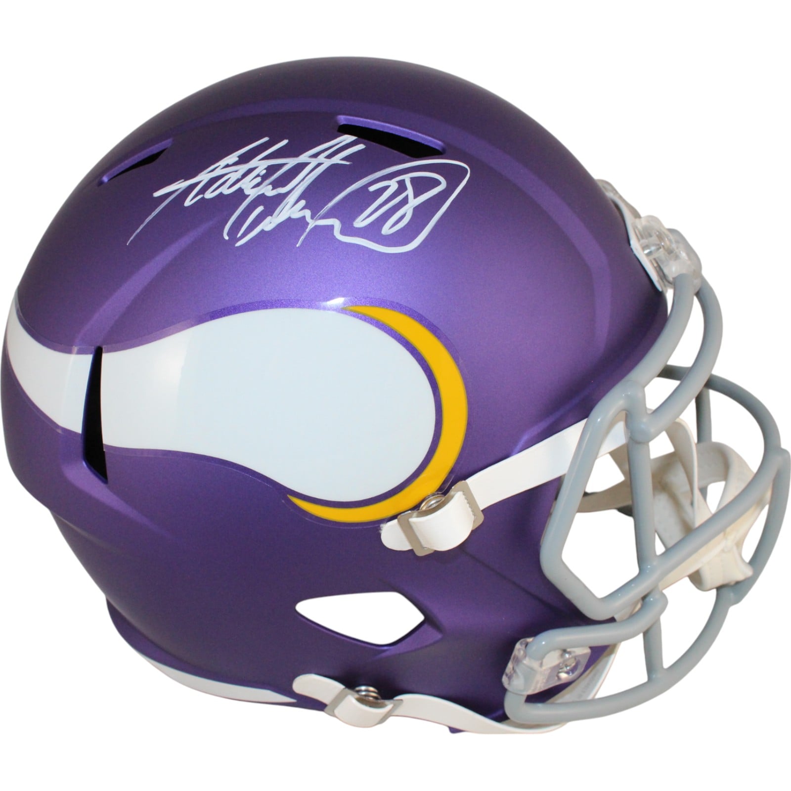 Adrian Peterson Signed Minnesota Vikings Full-Size Tribute Helmet – Beckett Authenticated-Powers Sports Memorabilia