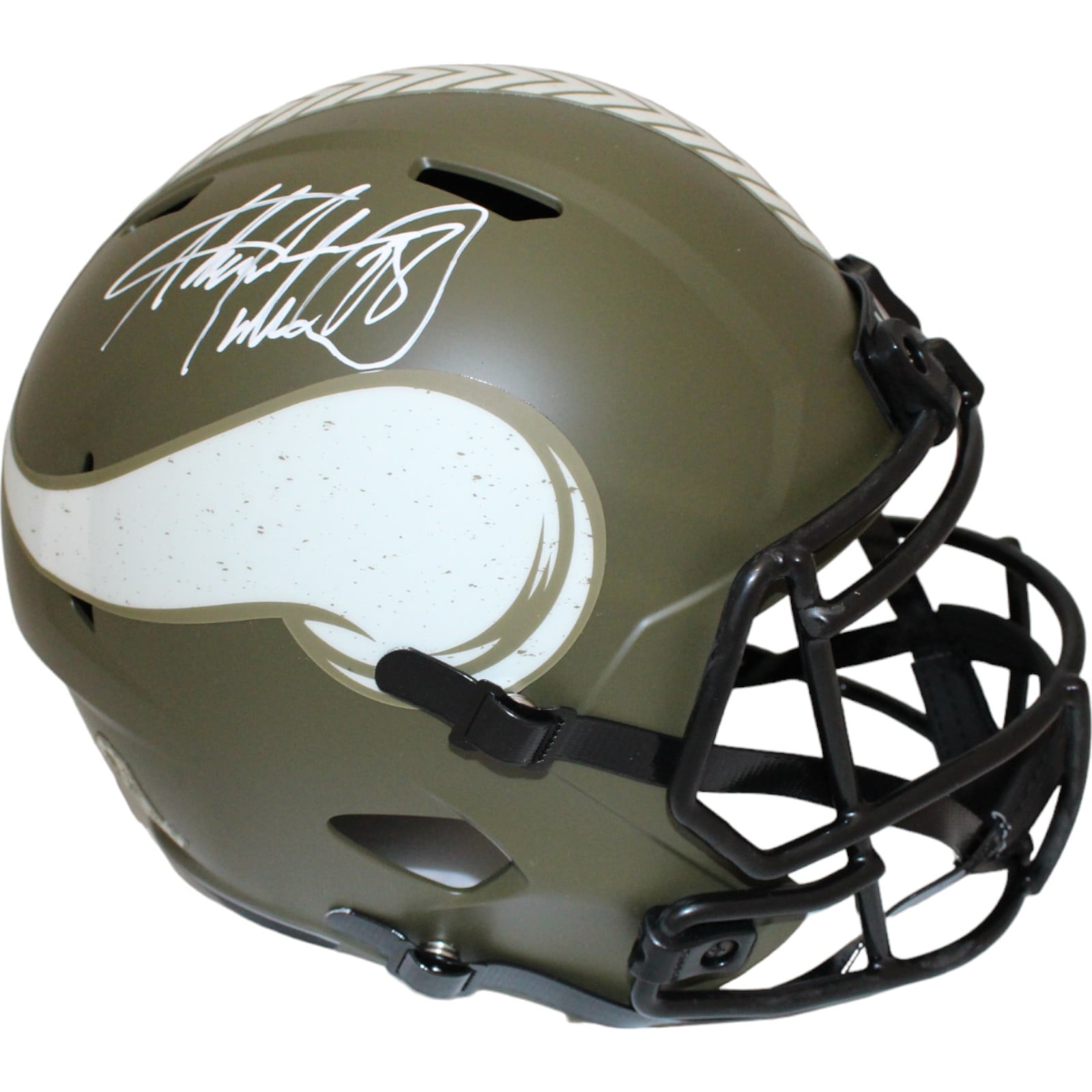 Adrian Peterson Signed Minnesota Vikings Full-Size 22 Salute Helmet – Beckett Authenticated-Powers Sports Memorabilia