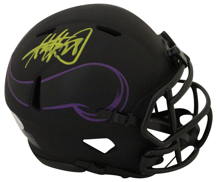 Adrian Peterson Autographed Minnesota Vikings Eclipse Mini Helmet – Beckett Authenticated-Powers Sports Memorabilia
