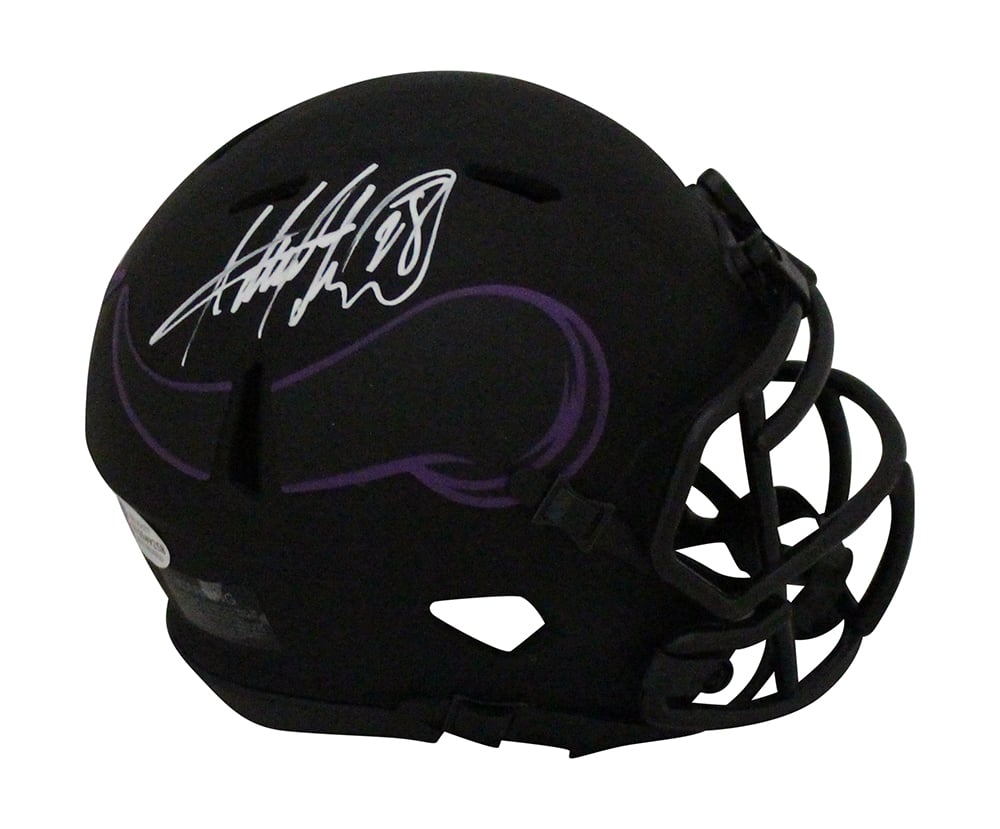 Adrian Peterson Minnesota Vikings Eclipse Signed Mini Helmet BAS-Powers Sports Memorabilia