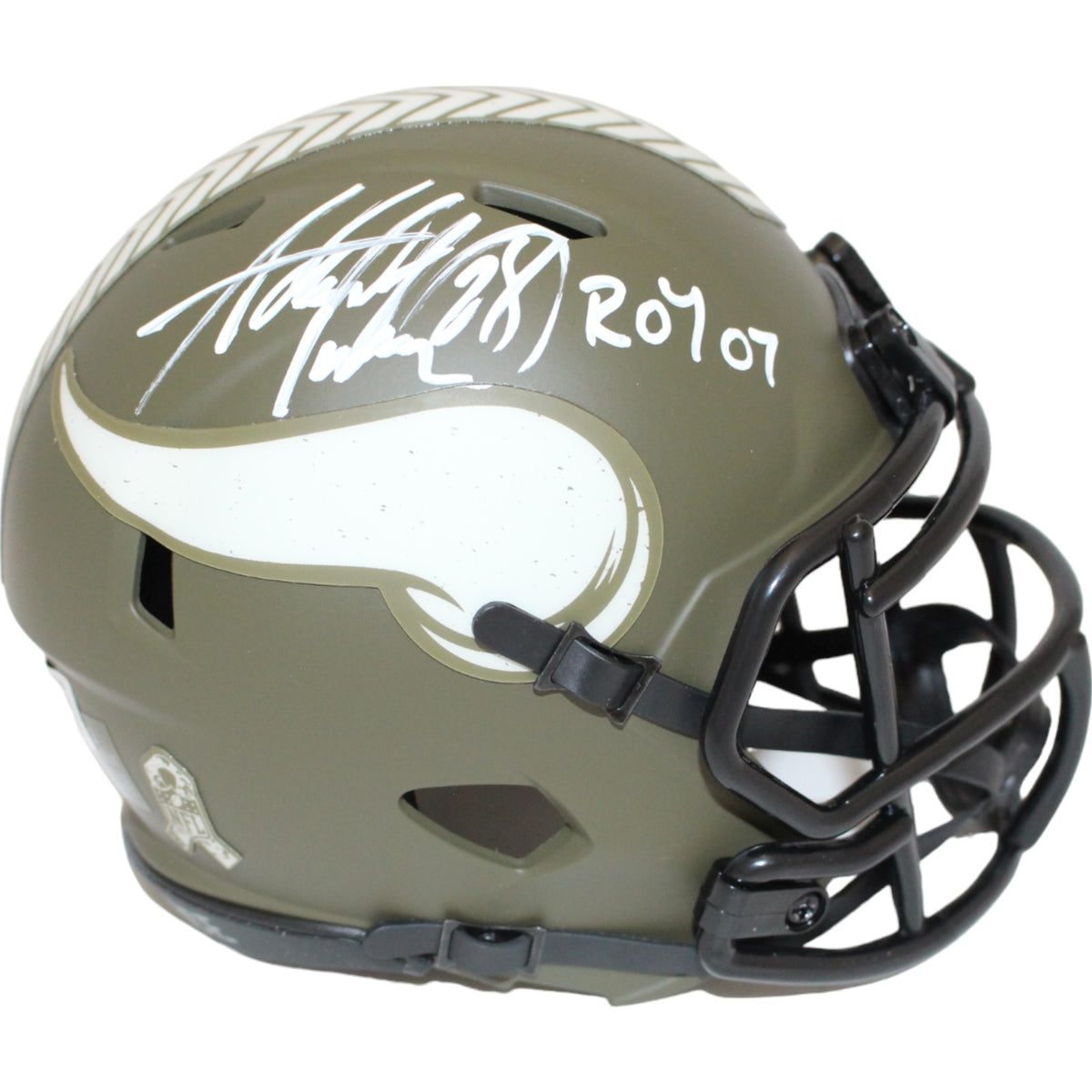 Adrian Peterson Minnesota Vikings Signed Mini Helmet - 22Salute ROY Beckett-Powers Sports Memorabilia