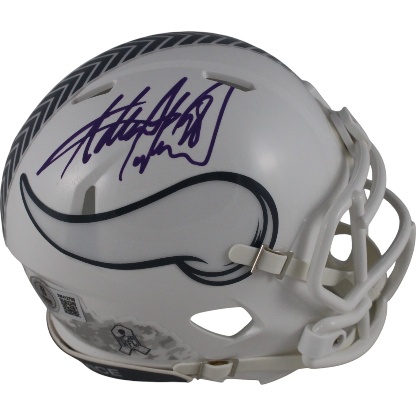 Adrian Peterson Signed Minnesota Vikings 24 STS Mini Helmet – Beckett Authenticated-Powers Sports Memorabilia