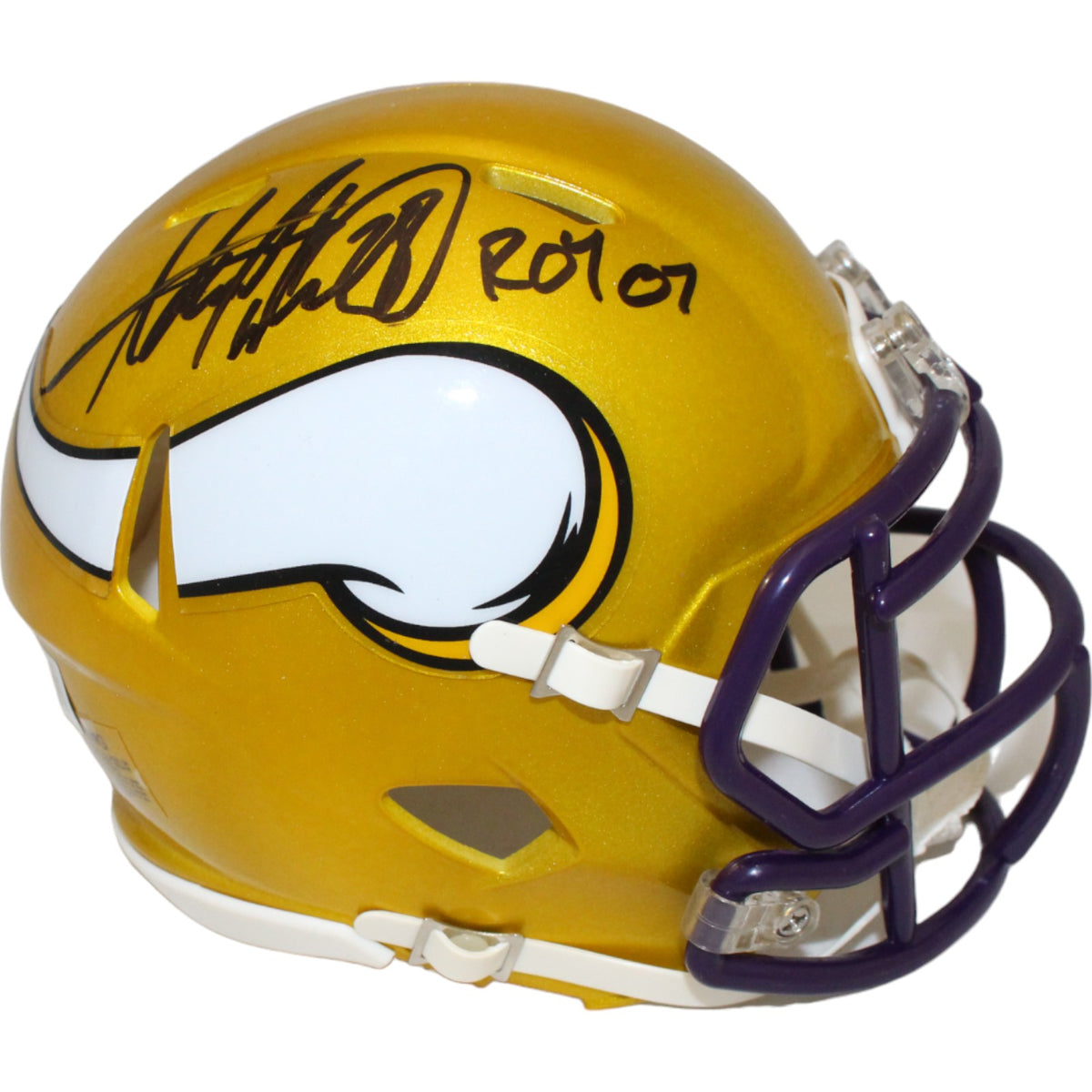 Adrian Peterson Minnesota Vikings Signed Mini Helmet - ROY Beckett Beckett-Powers Sports Memorabilia