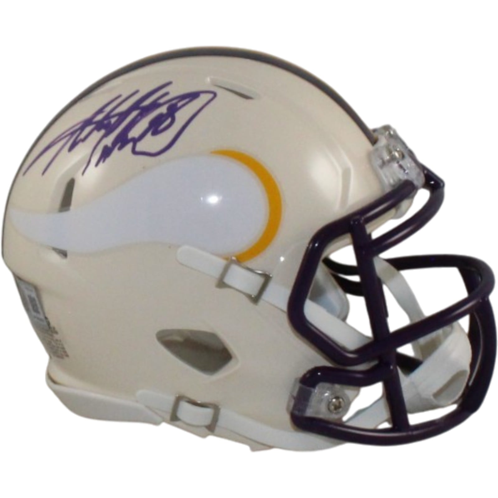 Adrian Peterson Signed Minnesota Vikings Retro Mini Helmet Beckett WIT-Powers Sports Memorabilia