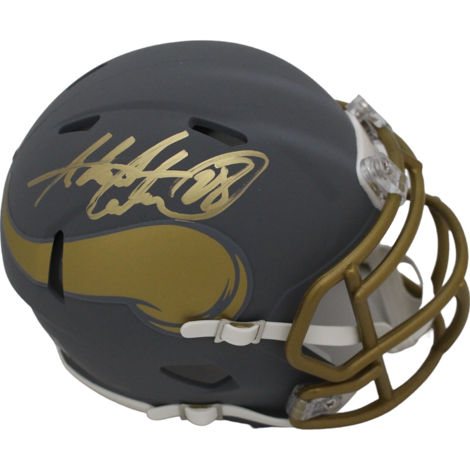 Adrian Peterson Signed Minnesota Vikings Slate Mini Helmet – Beckett Authenticated-Powers Sports Memorabilia