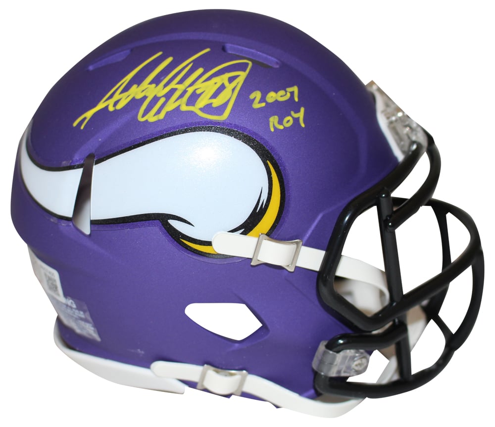 Adrian Peterson Signed Minnesota Vikings Speed Mini Helmet 2007 ROY – Beckett Authenticated-Powers Sports Memorabilia