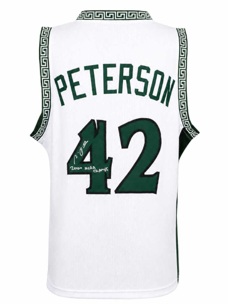 Morris Peterson Autographed White Custom College Basketball Jersey with 2000 NCAA Champs-Powers Sports Memorabilia