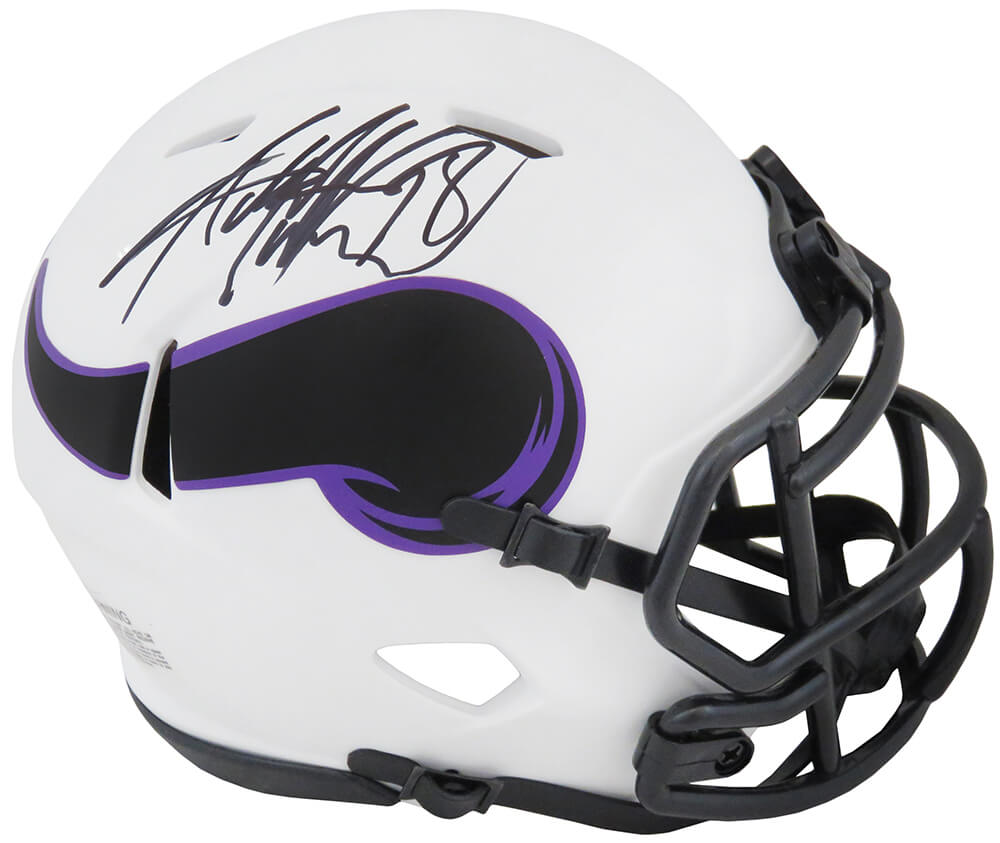 Adrian Peterson Minnesota Vikings Autographed Lunar Riddell Mini Helmet-Powers Sports Memorabilia