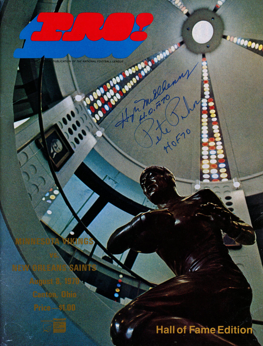 Pete Pihos & Hugh Mcelhenny 0 Signed Magazine - 197 Pro Magazine HOF Beckett Beckett-Powers Sports Memorabilia