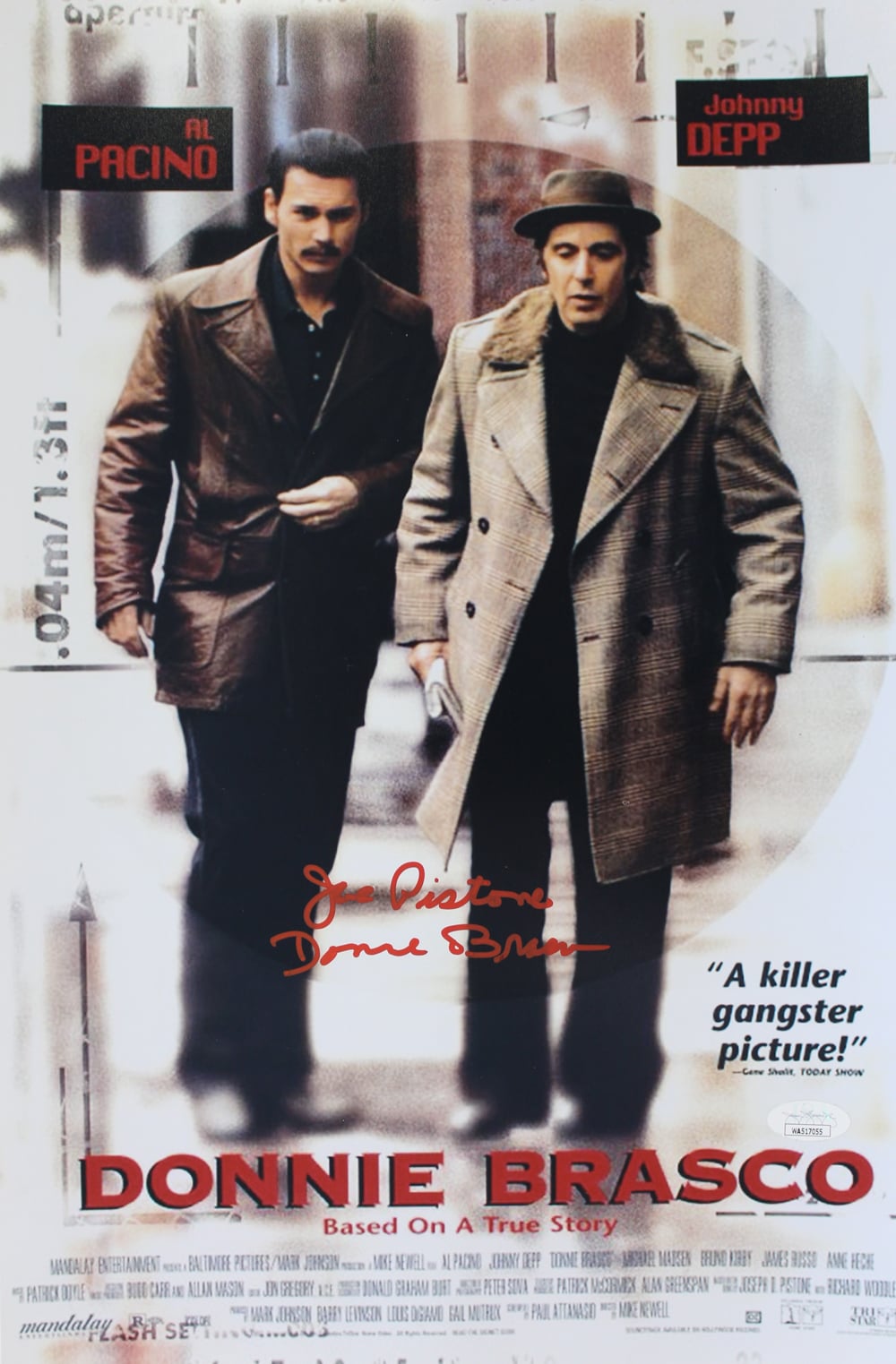 Joe Pistone Autographed Donnie Brasco 11x17 Photo – Beckett Authenticated-Powers Sports Memorabilia