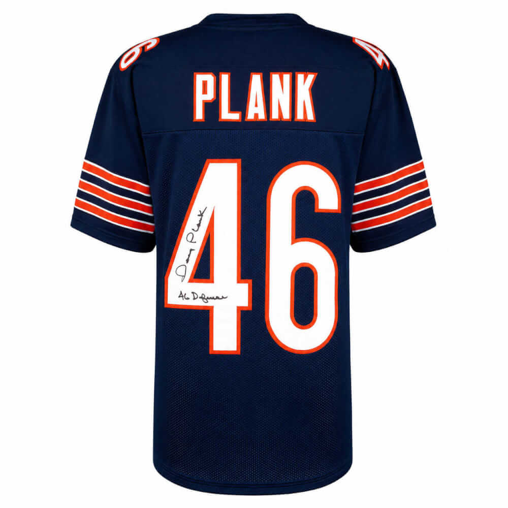 Doug Plank Autographed Navy Custom Football Jersey with 46 Defense-Powers Sports Memorabilia