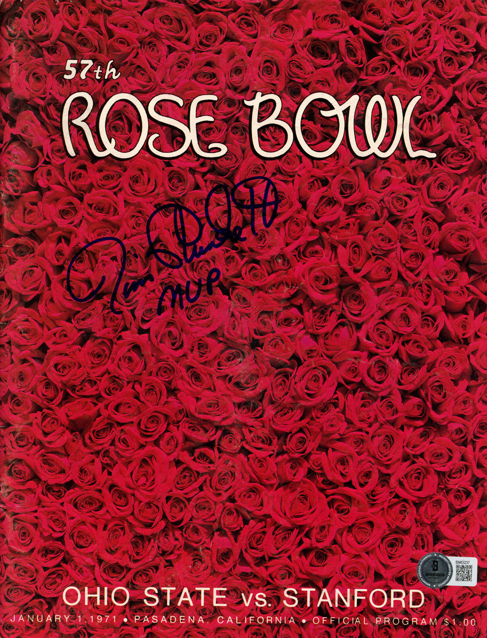 Jim Plunkett Stanford Cardinal Signed Magazine - 1971 Rose Bowl Magazine MVP Beckett Beckett-Powers Sports Memorabilia