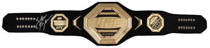 Dustin Poirier Autographed MMA Championship UFC Black Belt with The Diamond-Powers Sports Memorabilia